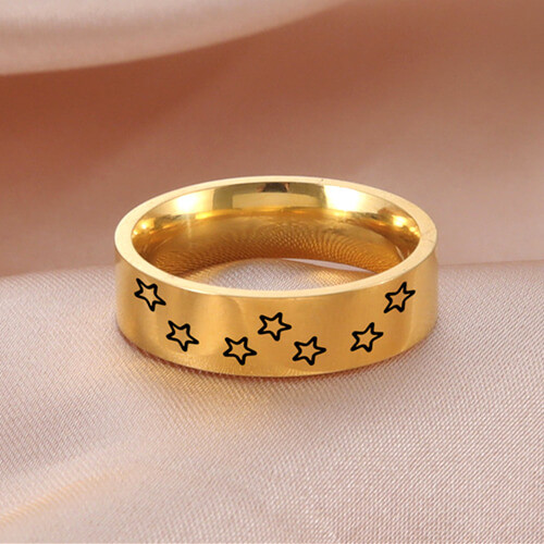 Personalized star engravable jewelry factory custom engraved bands suppliers wholesale stackable name rings gold manufacturers